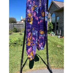 Earthbound Purple Floral Boho Harem Pants Size L